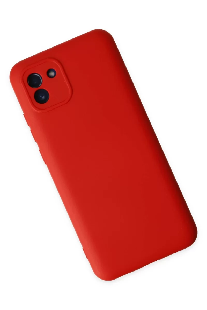 Newface Samsung Galaxy A03 Kılıf Nano içi Kadife Silikon - Kırmızı