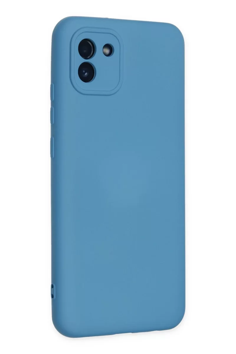 Newface Samsung Galaxy A03 Kılıf Nano içi Kadife Silikon - Mavi