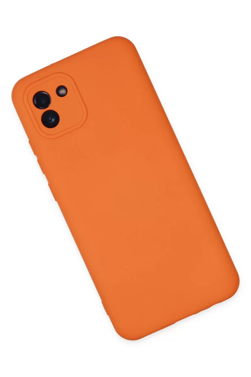 Newface Samsung Galaxy A03 Kılıf Nano içi Kadife Silikon - Turuncu