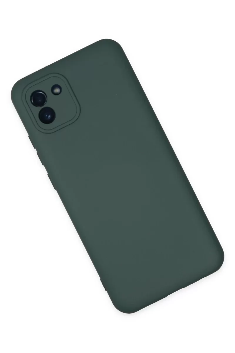 Newface Samsung Galaxy A03 Kılıf Nano içi Kadife Silikon - Koyu Yeşil