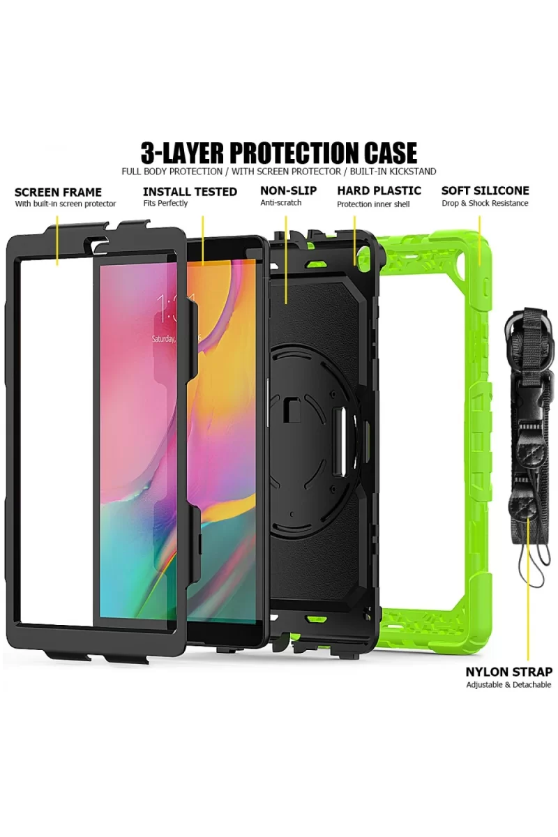 Newface Samsung Galaxy T510 Tab A 10.1 Kılıf Pars Tablet Kapak - Yeşil