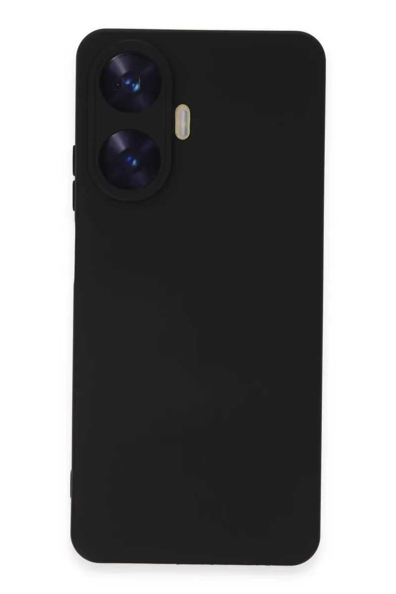 Newface Realme C55 Kılıf Nano içi Kadife Silikon - Siyah