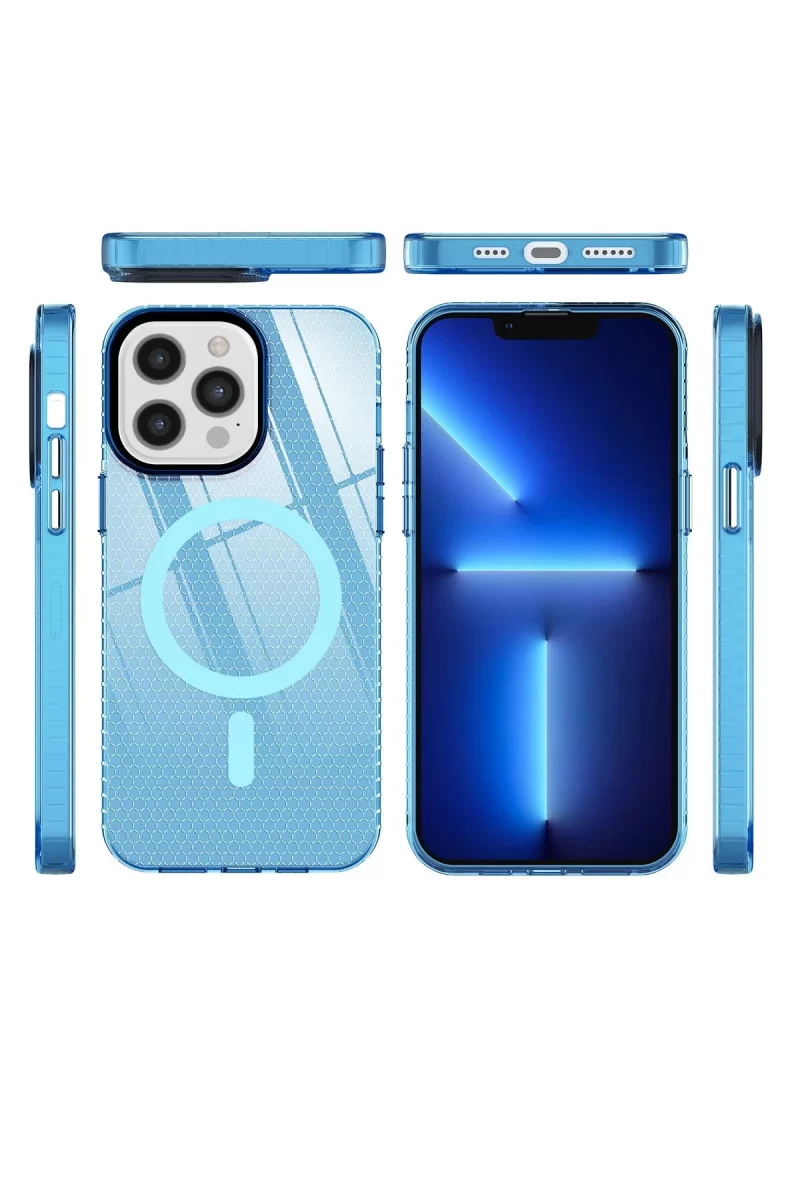 Newface iPhone 12 Pro Max Kılıf Beta Magneticsafe Silikon - Mavi