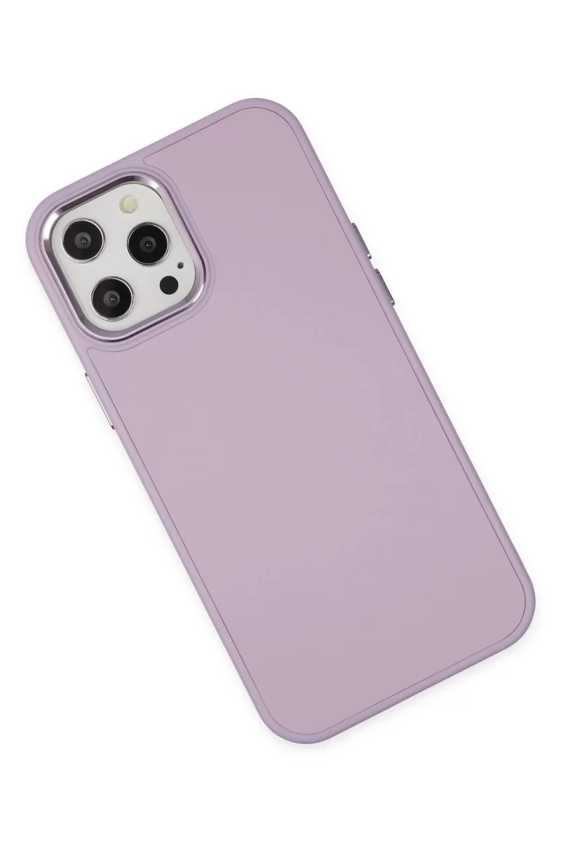 Newface iPhone 12 Pro Max Kılıf Asya Deri Silikon - Lila