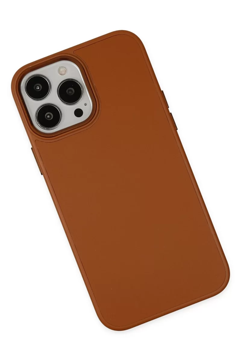 Newface iPhone 13 Pro Kılıf Asya Deri Silikon - Kahverengi