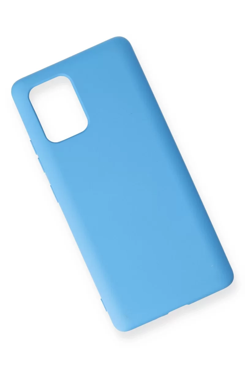 Newface Samsung Galaxy A91 / S10 Lite Kılıf Nano içi Kadife Silikon - Mavi