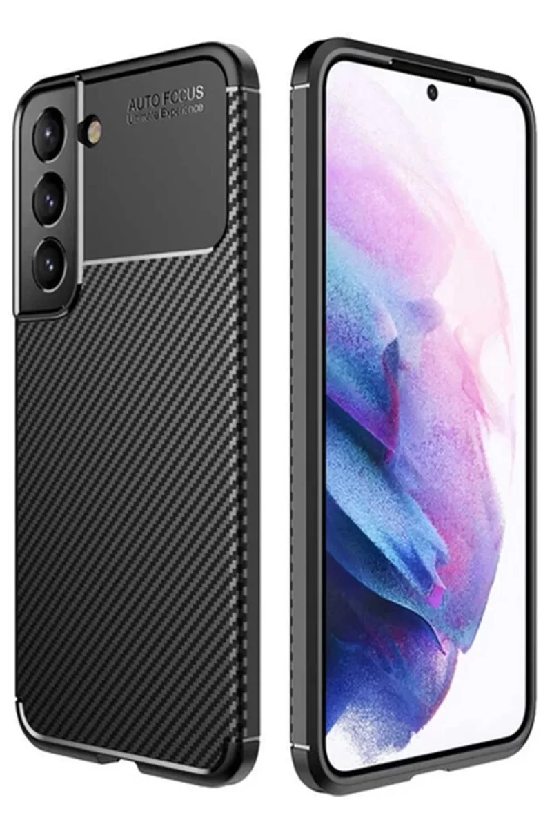 Newface Samsung Galaxy S22 Plus Kılıf Auto Focus Karbon Kapak - Siyah