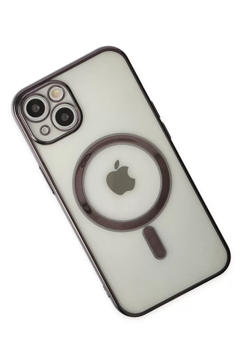 Newface iPhone 14 Plus Kılıf Magneticsafe Lazer Silikon - Siyah