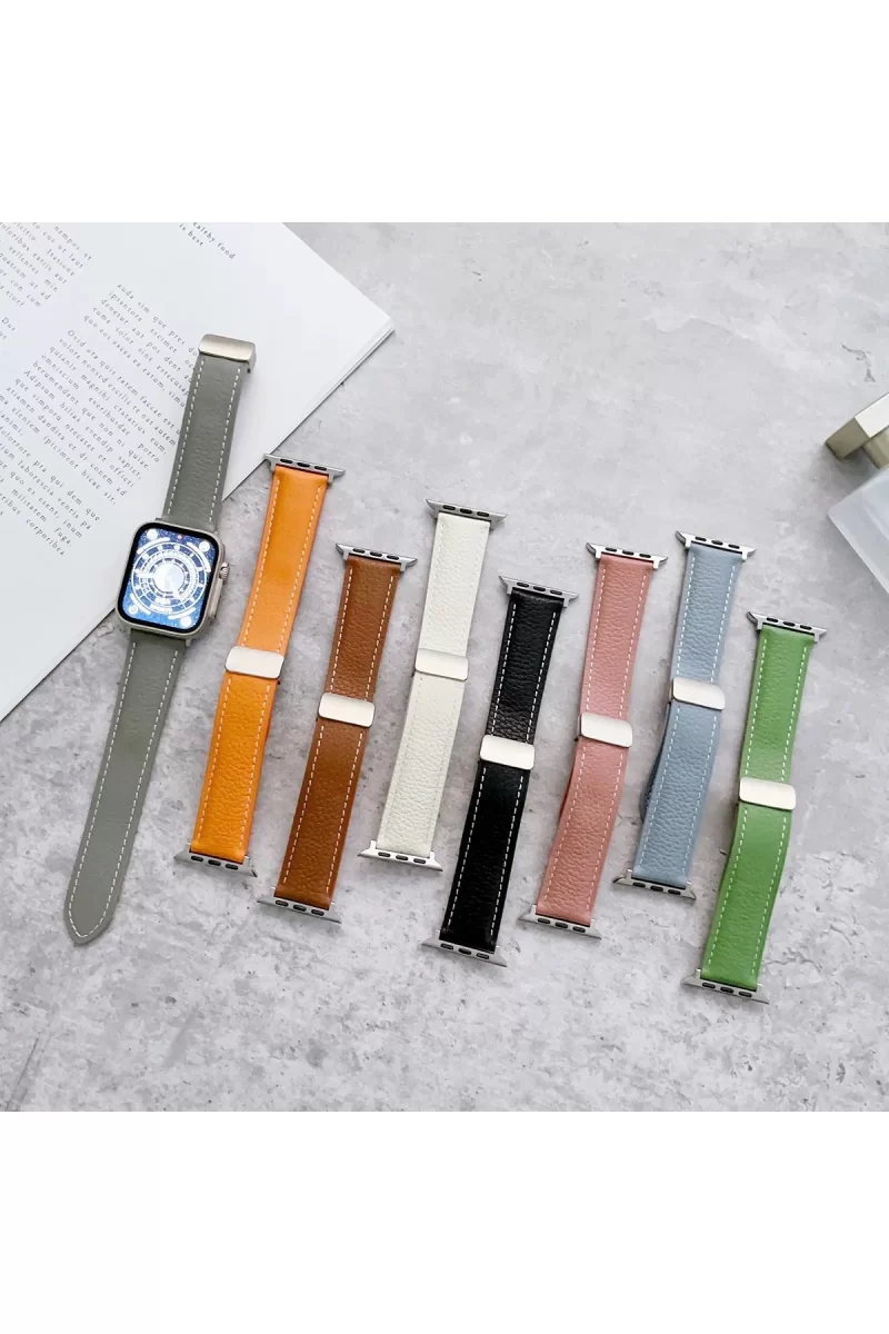 Newface Apple Watch 38mm KR414 Daks Deri Kordon - Lacivert