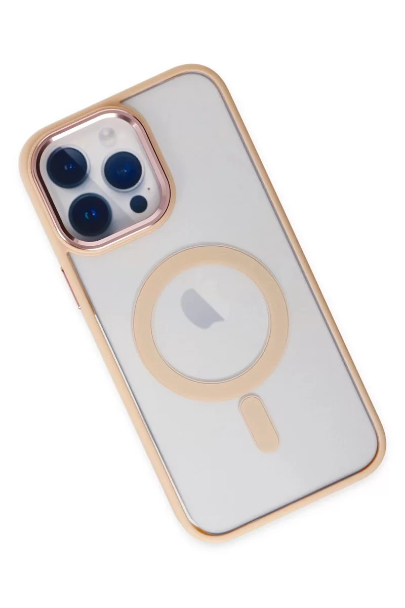 Newface iPhone 14 Pro Kılıf Room Magneticsafe Silikon - Pudra