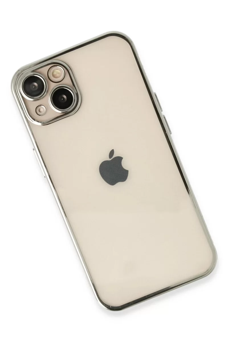 Newface iPhone 14 Plus Kılıf Razer Lensli Silikon - Gümüş