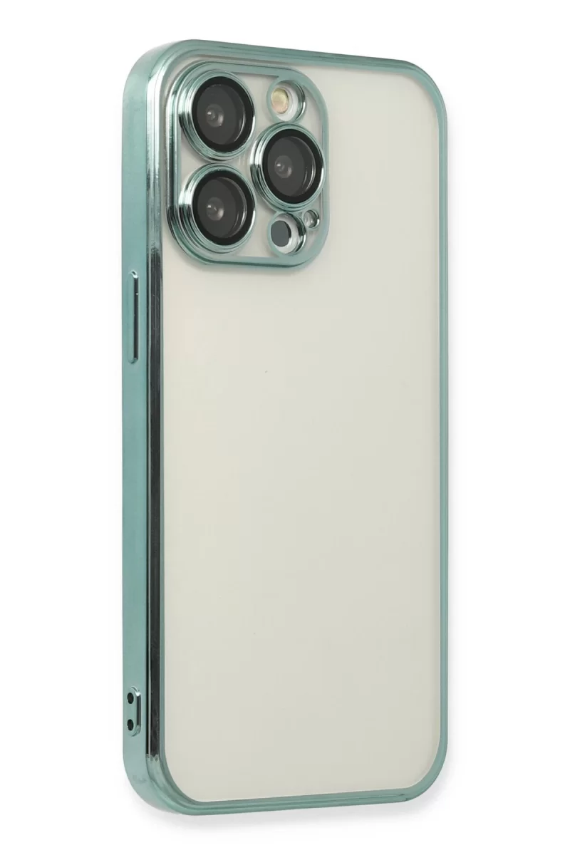 Newface iPhone 14 Pro Kılıf Razer Lensli Silikon - Yeşil