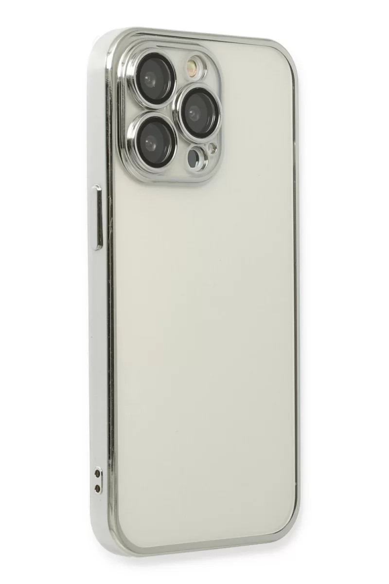 Newface iPhone 14 Pro Kılıf Razer Lensli Silikon - Gümüş