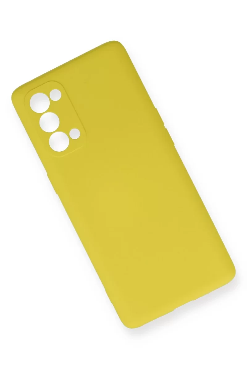 Newface Oppo Reno 5 Kılıf Nano içi Kadife Silikon - Sarı