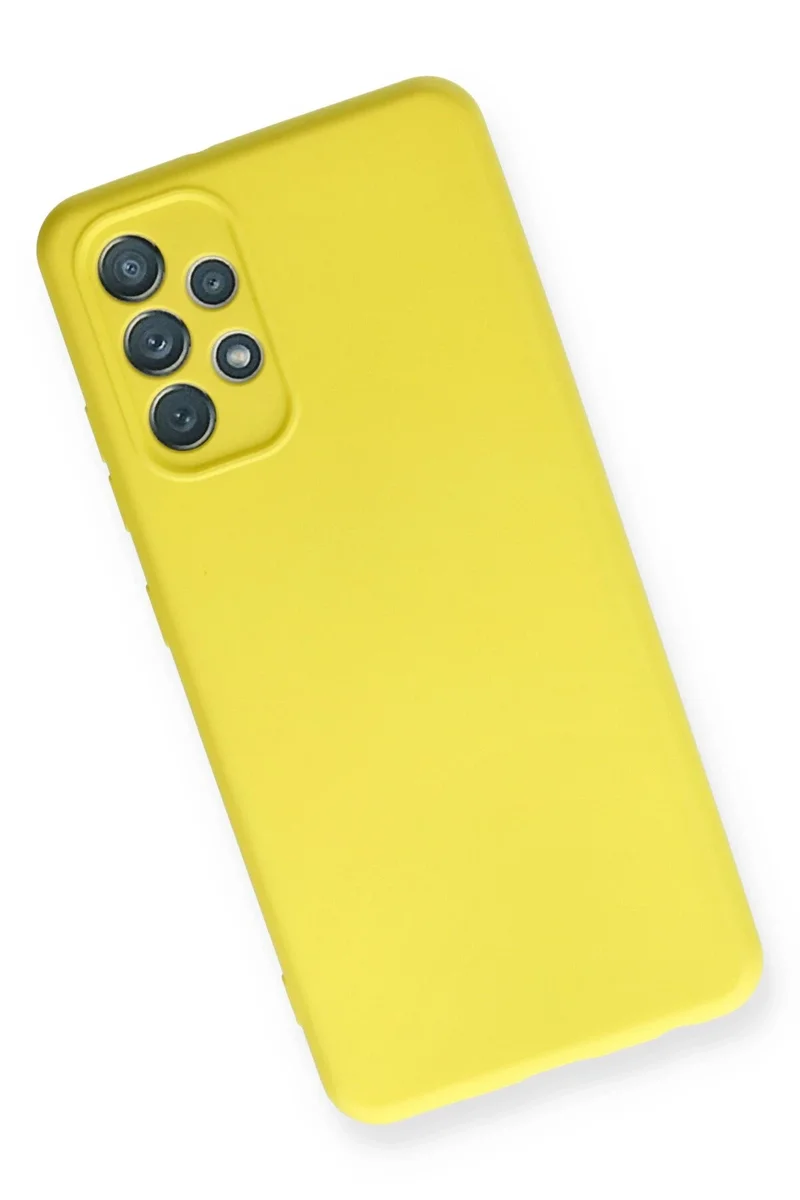 Newface Samsung Galaxy A32 Kılıf Nano içi Kadife Silikon - Sarı