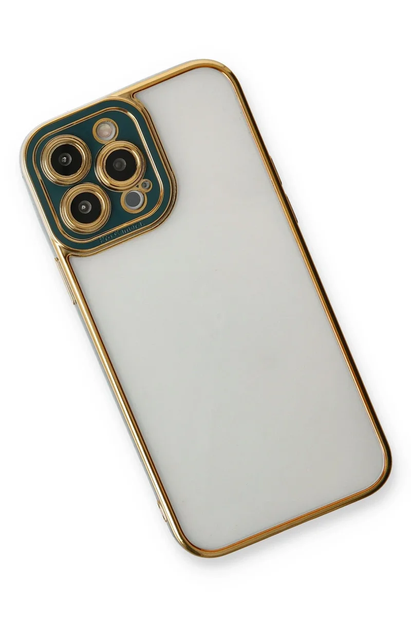 Newface iPhone 14 Pro Kılıf Liva Lens Silikon - Yeşil