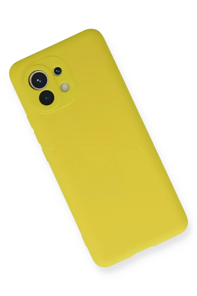 Newface Xiaomi Mi 11 Kılıf Nano içi Kadife Silikon - Sarı
