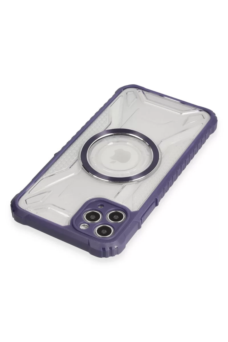 Newface iPhone 11 Pro Max Kılıf Prag Magneticsafe Kapak - Derin Mor