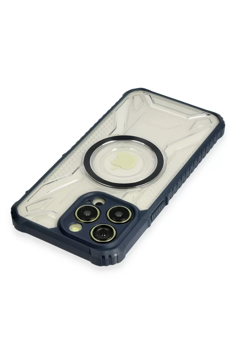 Newface iPhone 14 Pro Max Kılıf Prag Magneticsafe Kapak - Lacivert