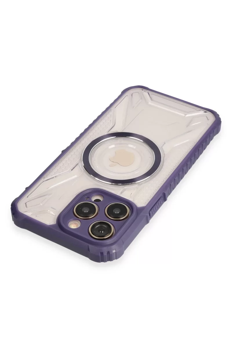 Newface iPhone 14 Pro Max Kılıf Prag Magneticsafe Kapak - Derin Mor