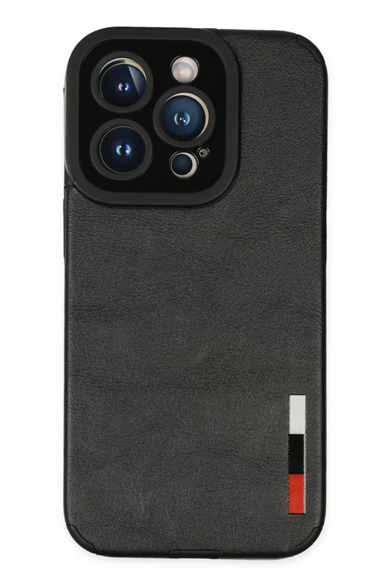 Newface iPhone 14 Pro Kılıf Loop Deri Silikon - Siyah