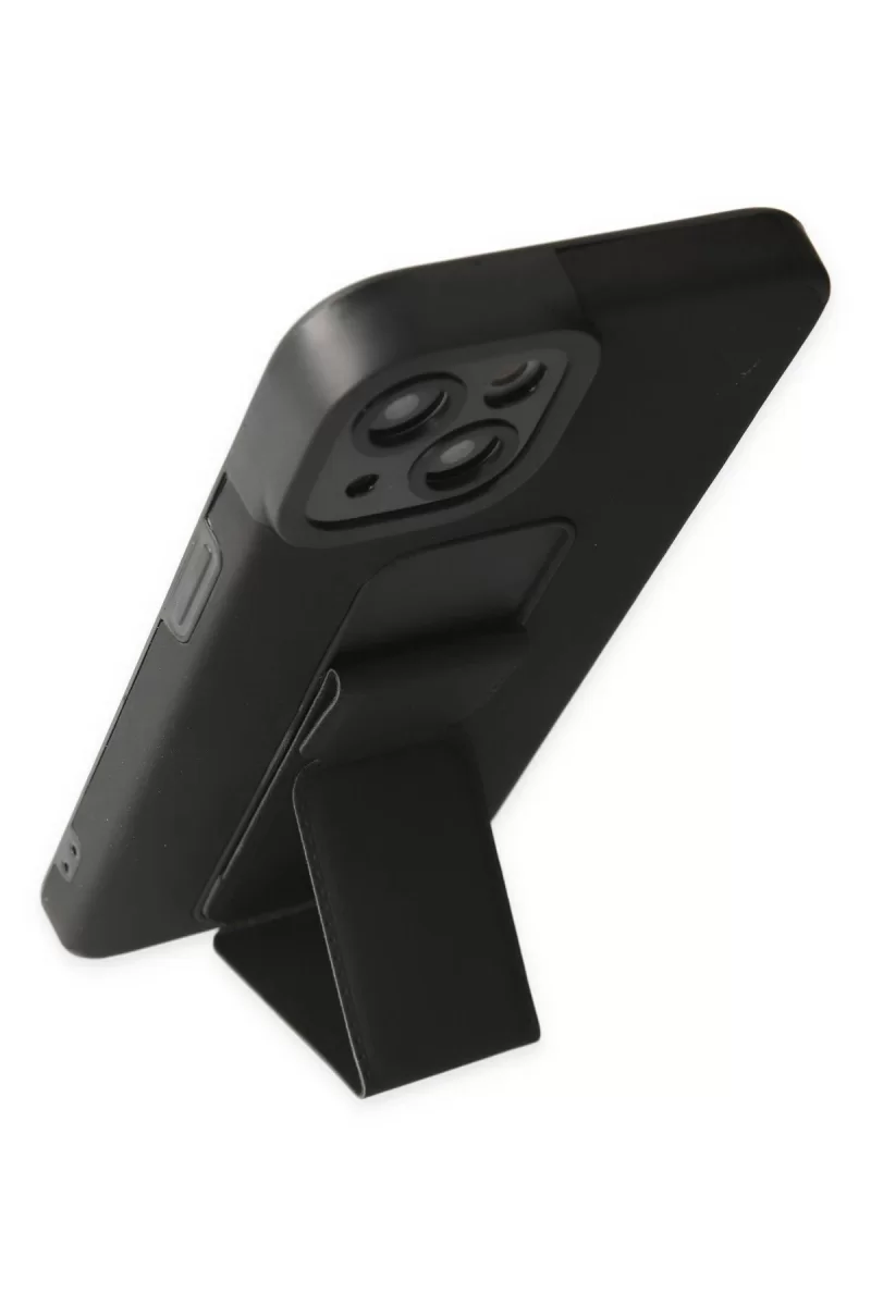 Newface iPhone 14 Plus Kılıf Mega Standlı Silikon - Siyah