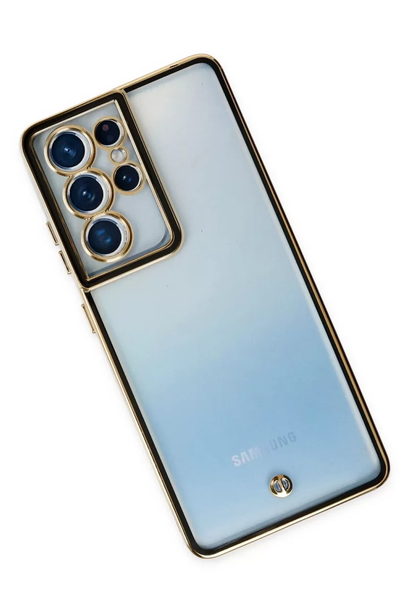 Newface Samsung Galaxy S21 Ultra Kılıf Liva Lens Silikon - Siyah