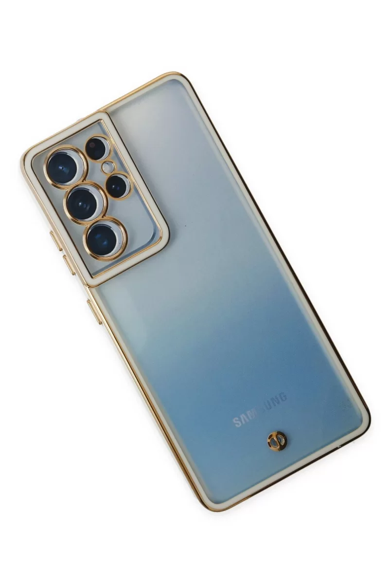 Newface Samsung Galaxy S21 Ultra Kılıf Liva Lens Silikon - Beyaz