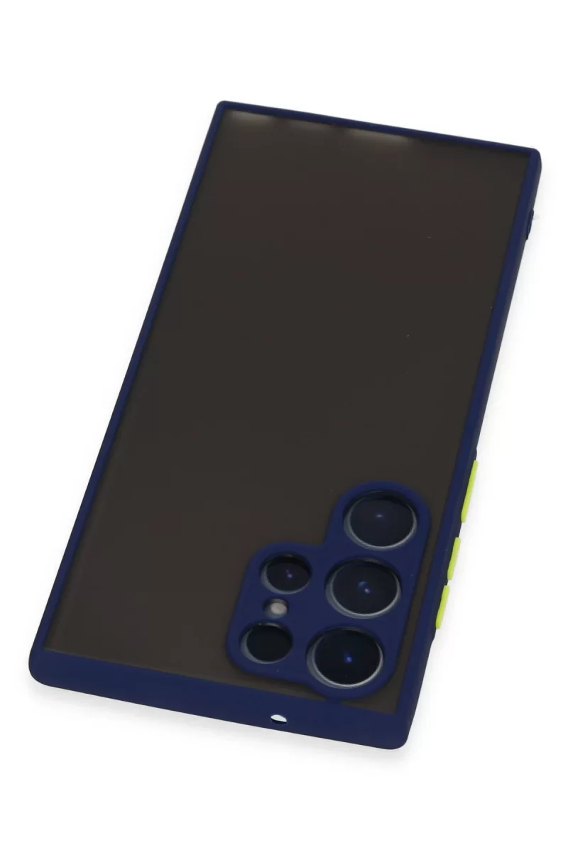 Newface Samsung Galaxy S22 Ultra Kılıf Montreal Silikon Kapak - Lacivert