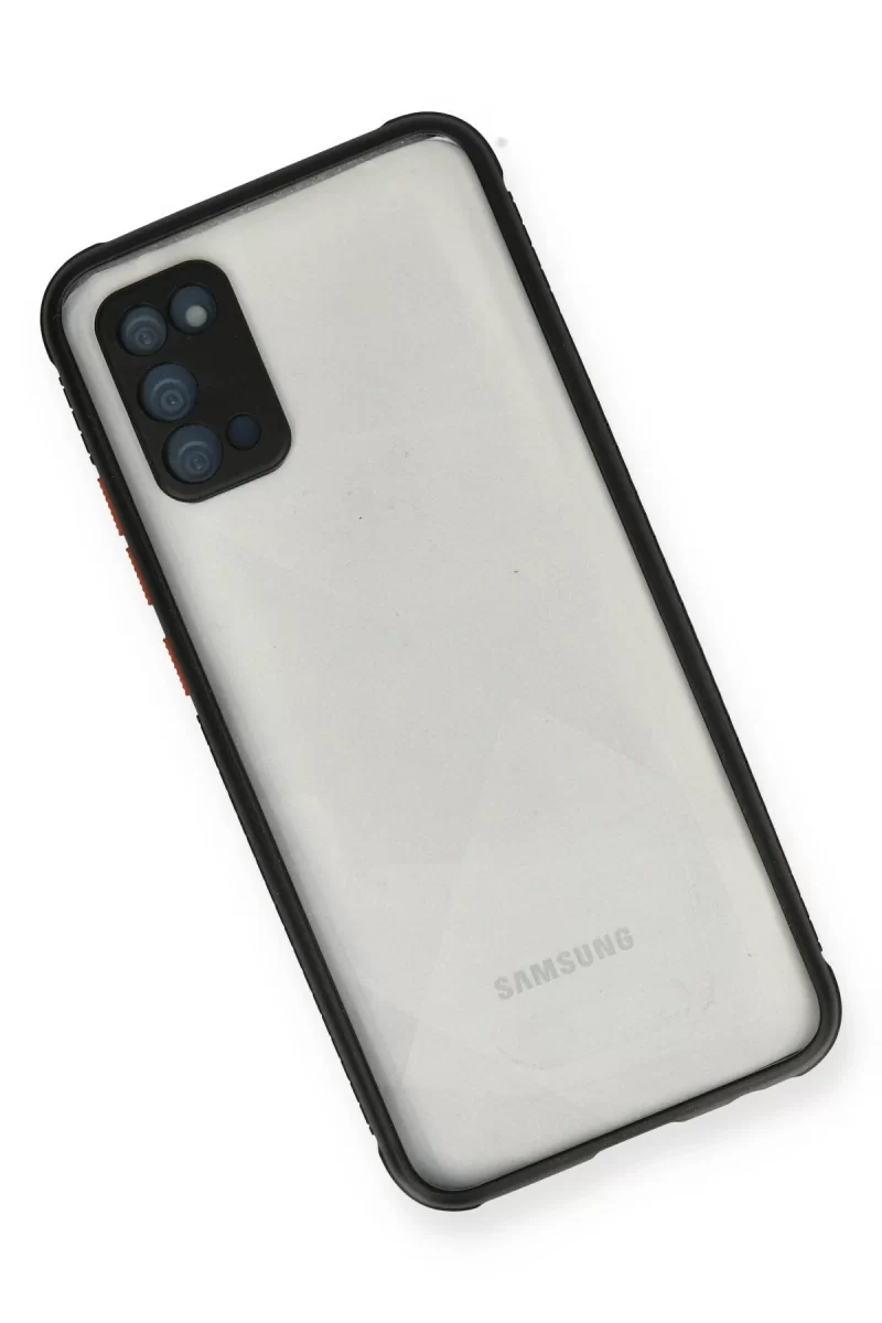 Newface Samsung Galaxy A02S Kılıf Miami Şeffaf Silikon - Siyah