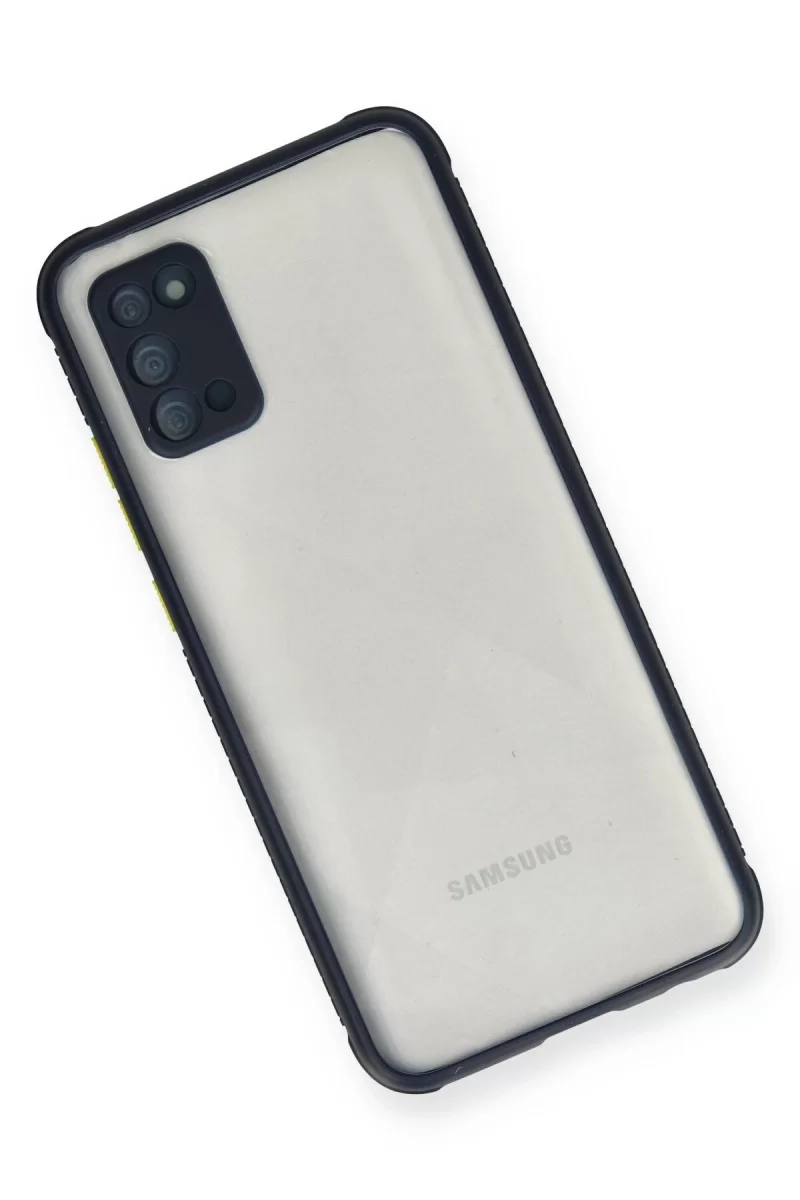 Newface Samsung Galaxy A02S Kılıf Miami Şeffaf Silikon - Lacivert