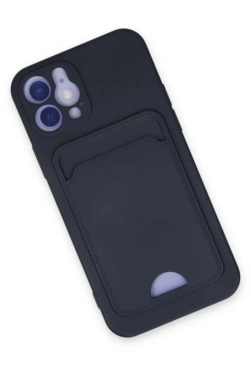 Newface iPhone 12 Kılıf Kelvin Kartvizitli Silikon - Lacivert