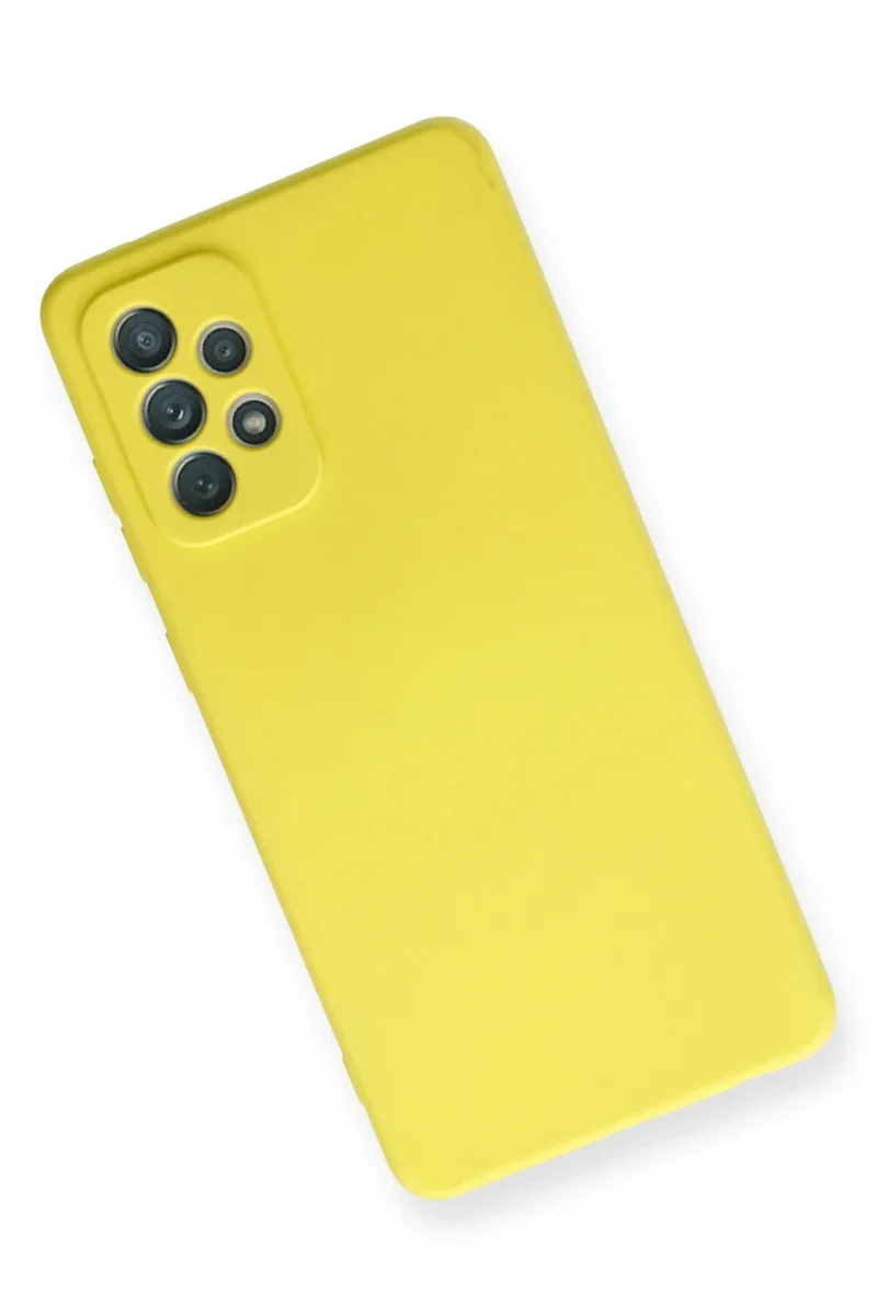 Newface Samsung Galaxy A72 Kılıf Nano içi Kadife Silikon - Sarı