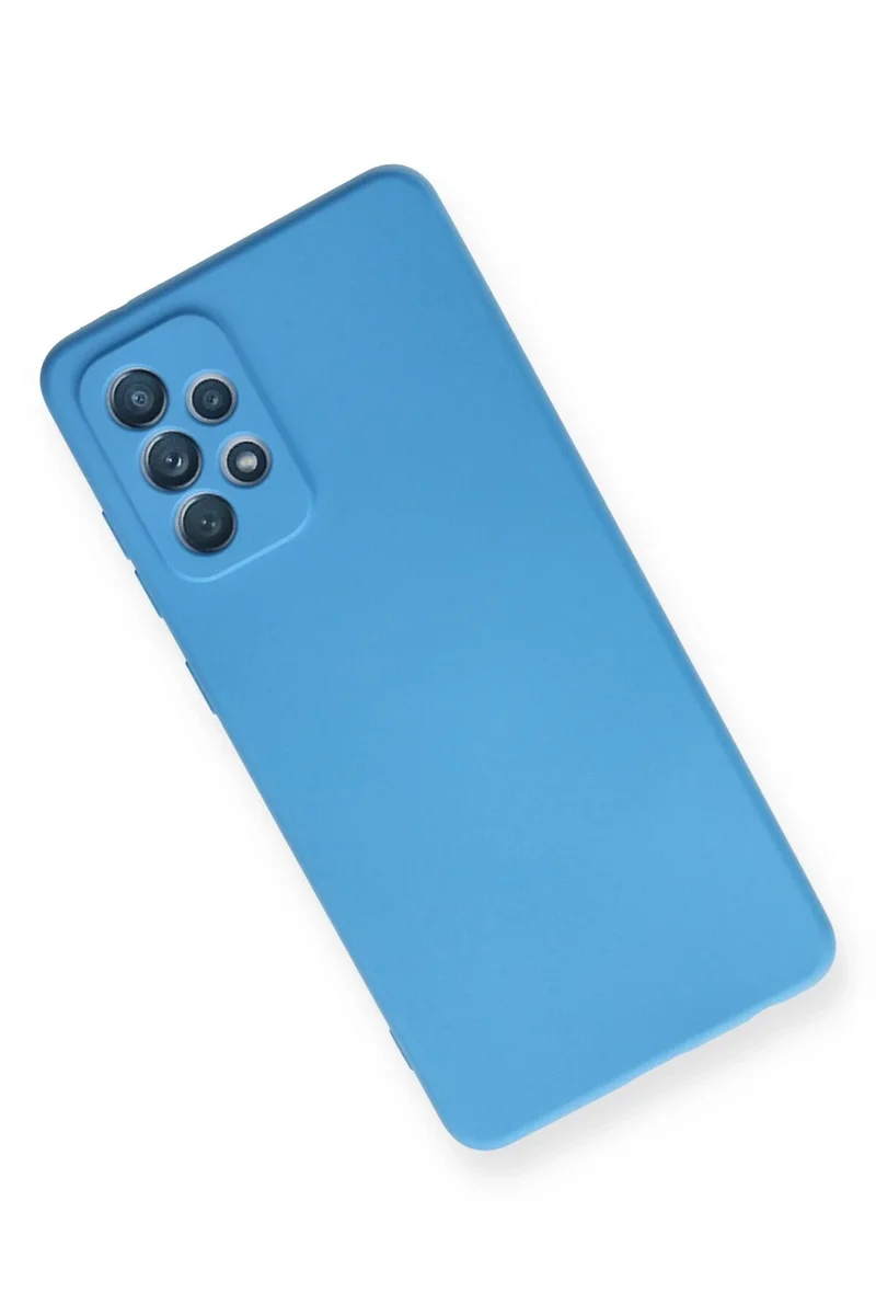 Newface Samsung Galaxy A72 Kılıf Nano içi Kadife Silikon - Mavi
