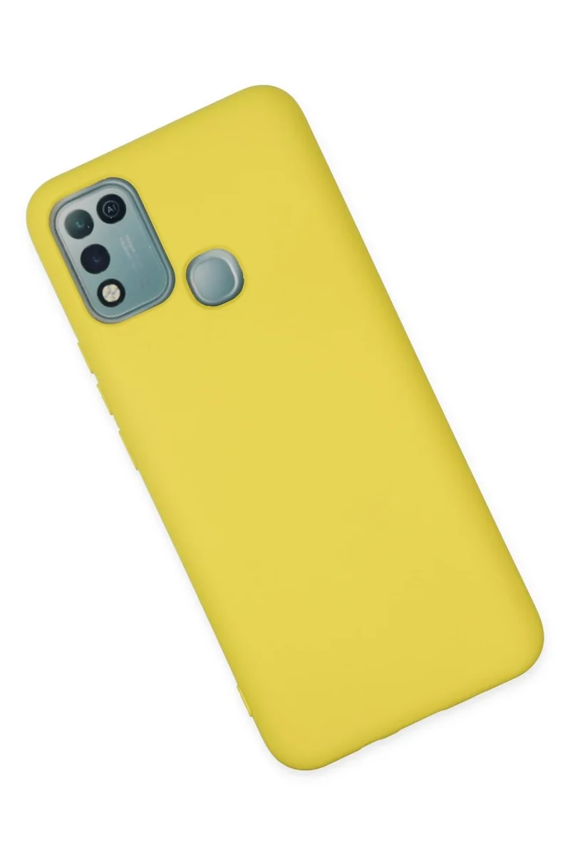 Newface İnfinix Hot 10 Play Kılıf Nano içi Kadife Silikon - Sarı