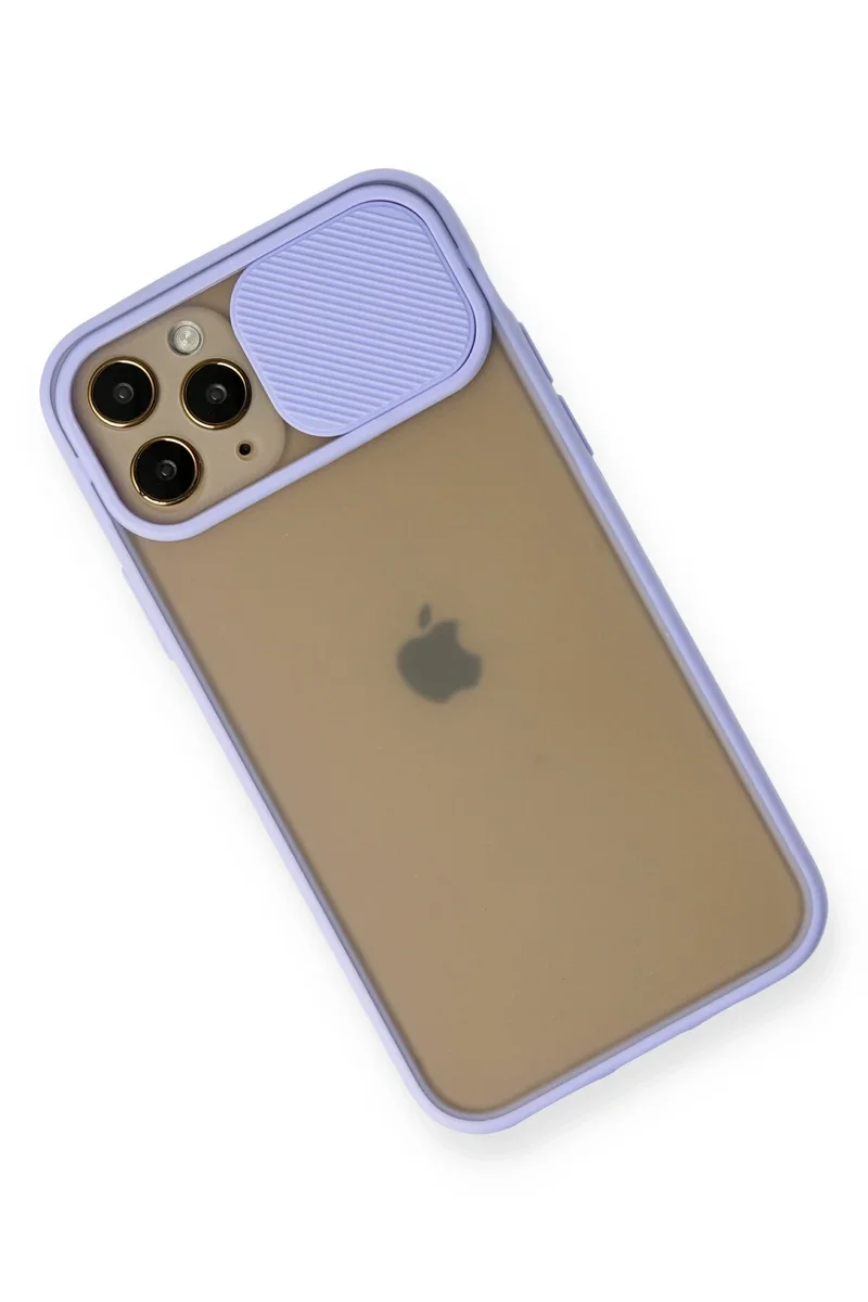 Newface iPhone 11 Pro Kılıf Palm Buzlu Kamera Sürgülü Silikon - Lila