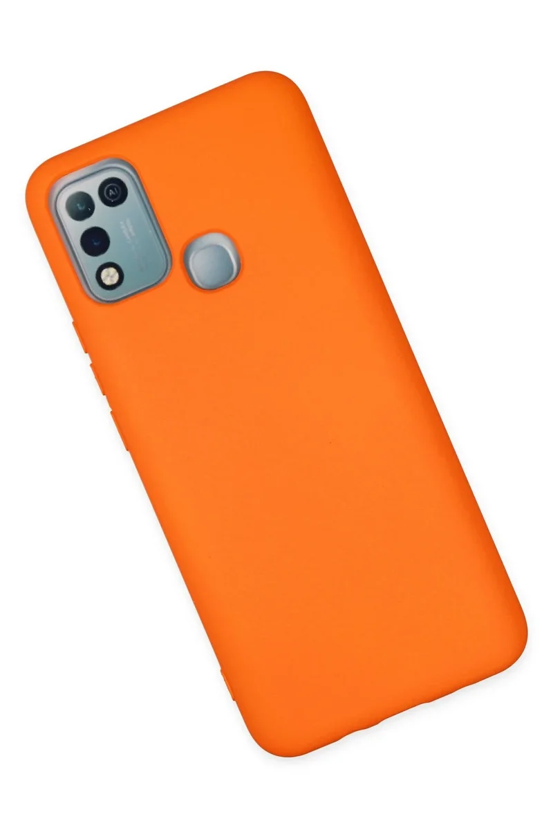 Newface İnfinix Hot 10 Play Kılıf Nano içi Kadife Silikon - Turuncu