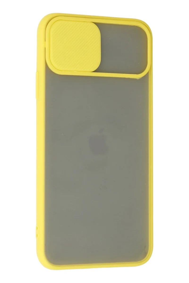 Newface iPhone 11 Pro Kılıf Palm Buzlu Kamera Sürgülü Silikon - Sarı