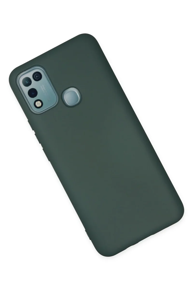 Newface İnfinix Hot 10 Play Kılıf Nano içi Kadife Silikon - Koyu Yeşil