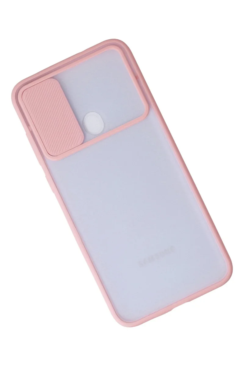 Newface Samsung Galaxy A11 Kılıf Palm Buzlu Kamera Sürgülü Silikon - Pembe