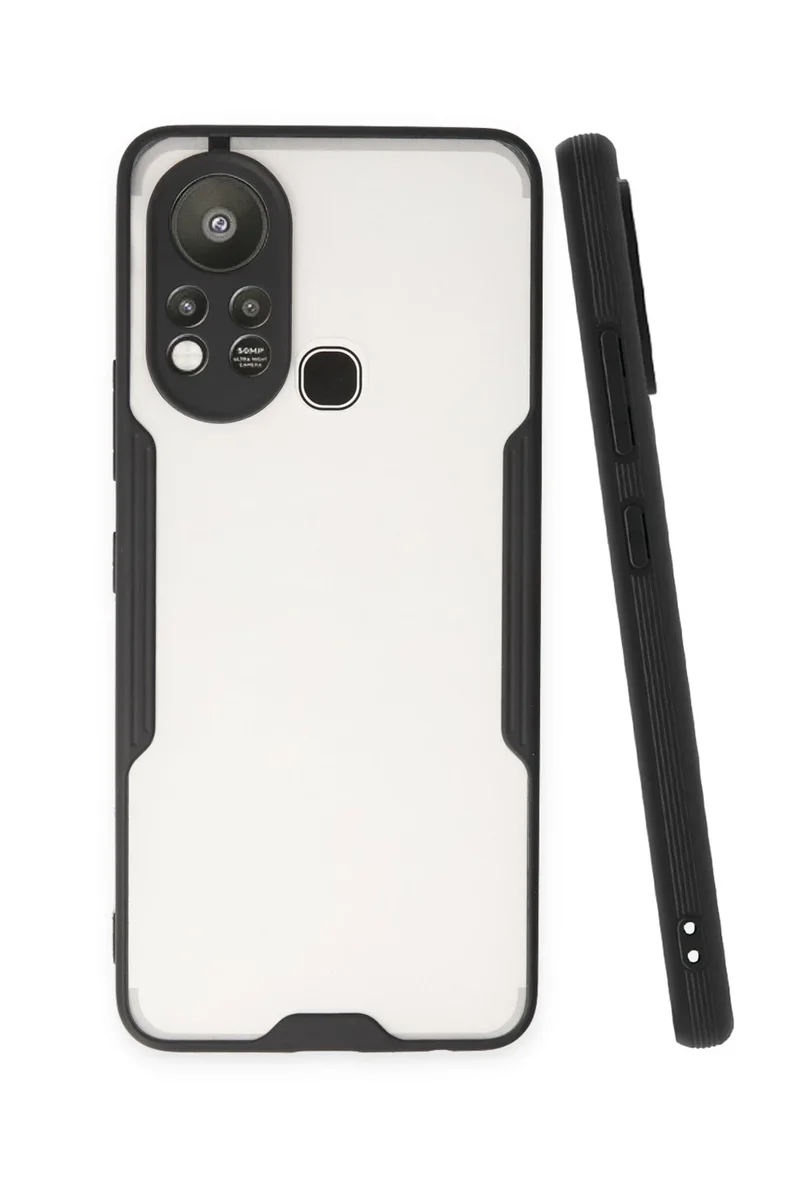 Newface İnfinix Hot 11s Kılıf Platin Silikon - Siyah