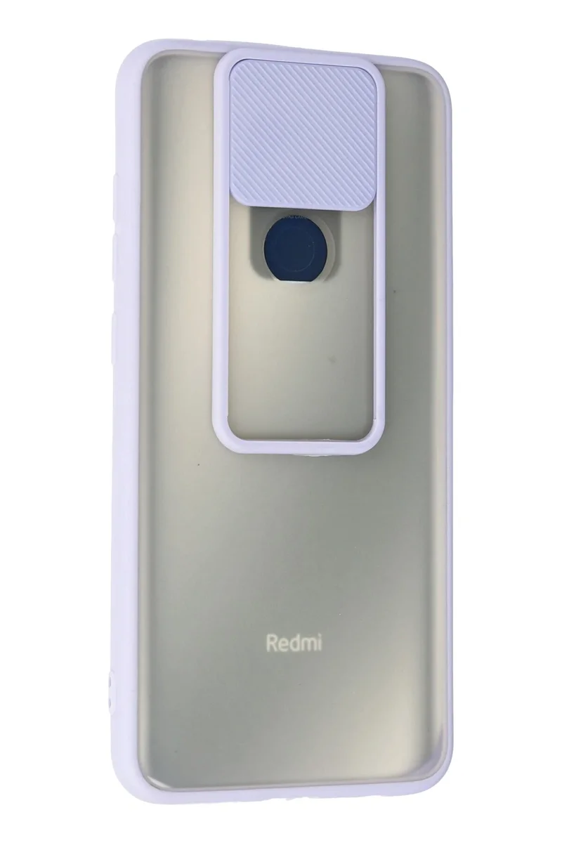 Newface Xiaomi Redmi Note 9 Kılıf Palm Buzlu Kamera Sürgülü Silikon - Lila