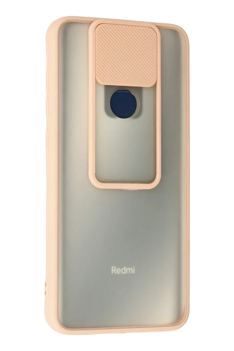 Newface Xiaomi Redmi Note 9 Kılıf Palm Buzlu Kamera Sürgülü Silikon - Pembe
