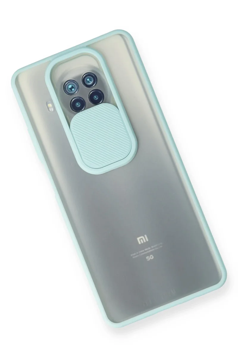 Newface Xiaomi Mi 10T Lite Kılıf Palm Buzlu Kamera Sürgülü Silikon - Turkuaz