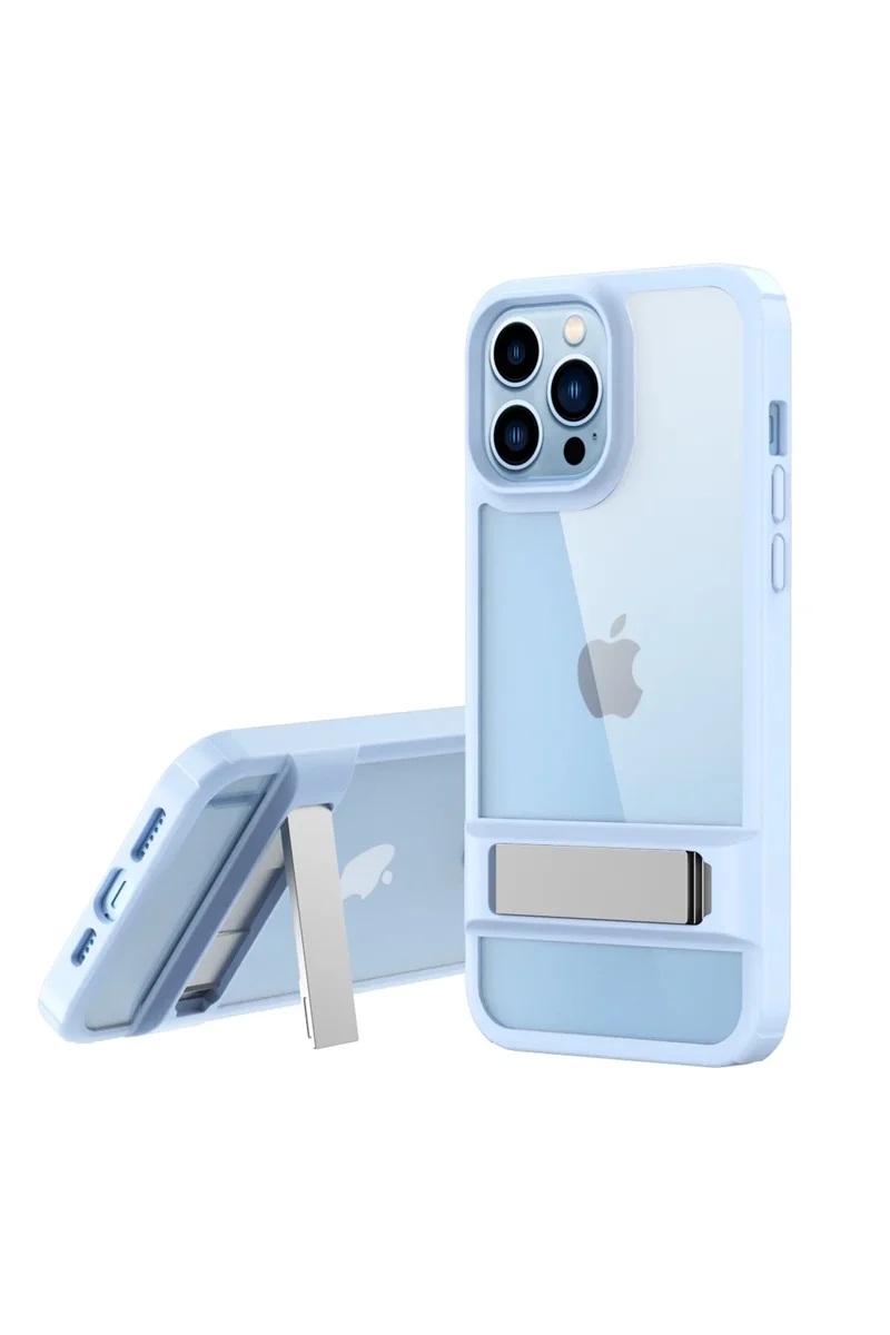 Newface iPhone 13 Pro Kılıf Rolet Stand Kapak - Sierra Blue