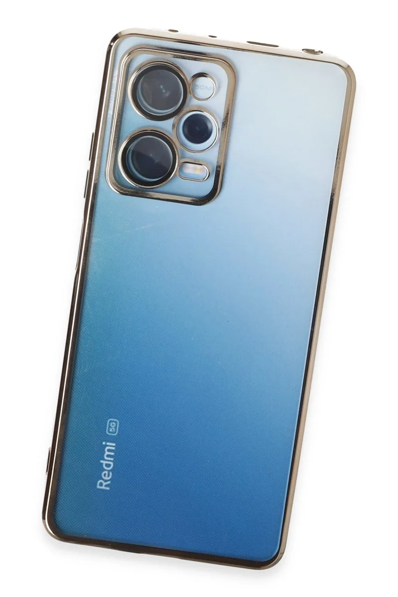 Newface Xiaomi Redmi Note 12 Pro 5G Kılıf Razer Lensli Silikon - Gold