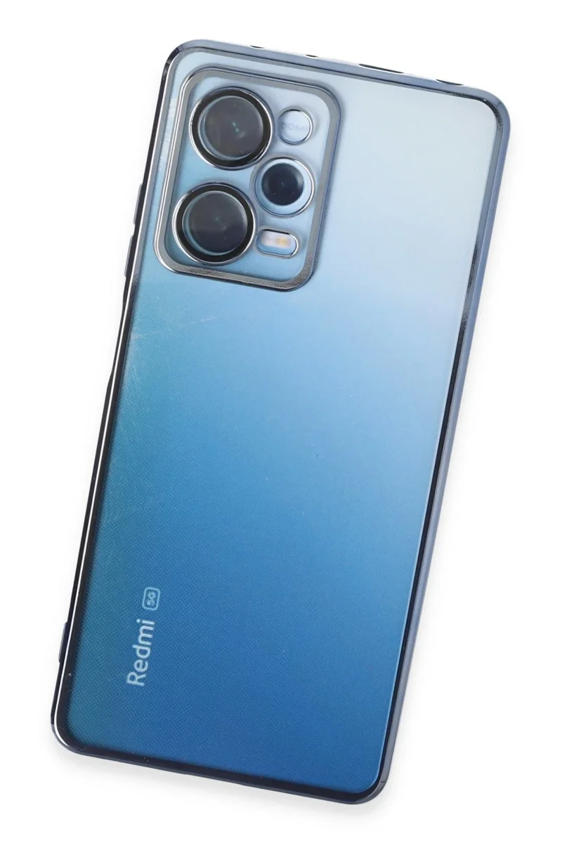 Newface Xiaomi Redmi Note 12 Pro 5G Kılıf Razer Lensli Silikon - Açık Mavi