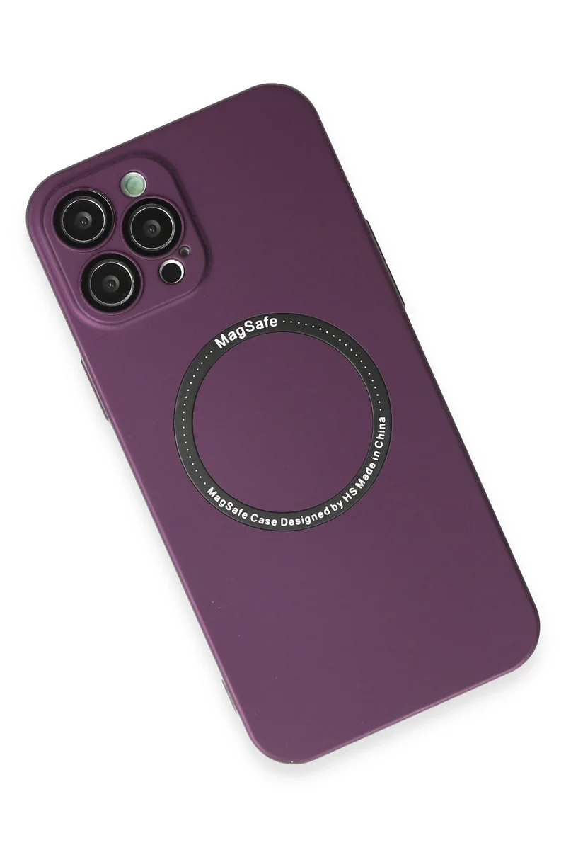 Newface iPhone 12 Pro Kılıf Jack Magneticsafe Lens Silikon - Mürdüm
