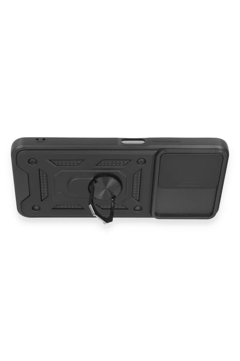 Newface Xiaomi Redmi Note 12 5G Kılıf Pars Lens Yüzüklü Silikon - Siyah