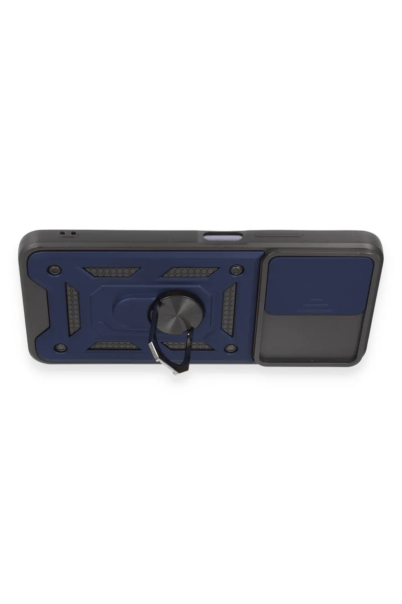 Newface Xiaomi Redmi Note 12 5G Kılıf Pars Lens Yüzüklü Silikon - Lacivert